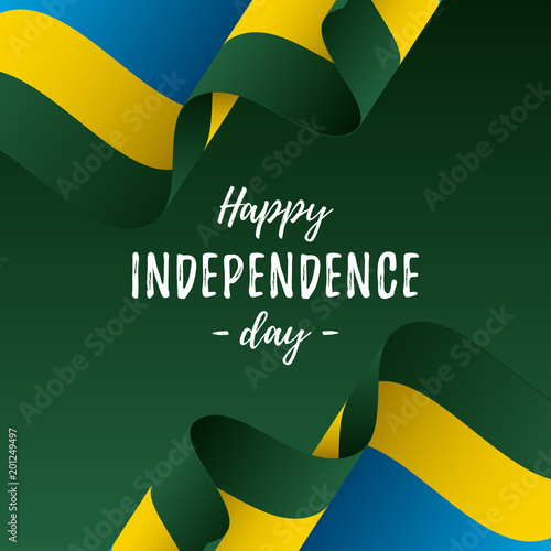 Banner or poster of Rwanda independence day celebration. Rwanda flag. Vector illustration.