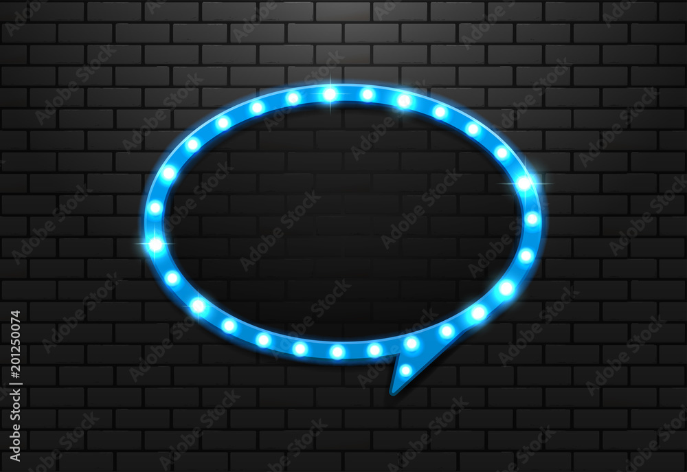 frame light retro circle balloon on background brick frame light retro circle balloon on background brick