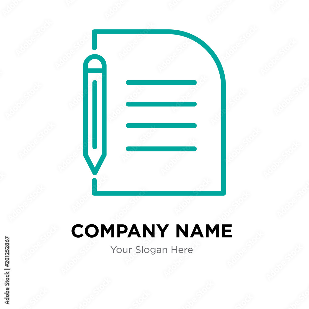 Piece of paper and pencil company logo design template Piece of paper and pencil company logo design template