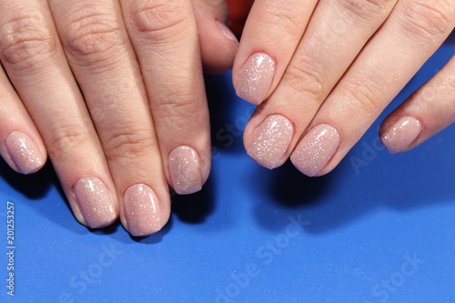 glamorous pink manicure