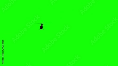 Green Screen Shot of a Helicopter Animation