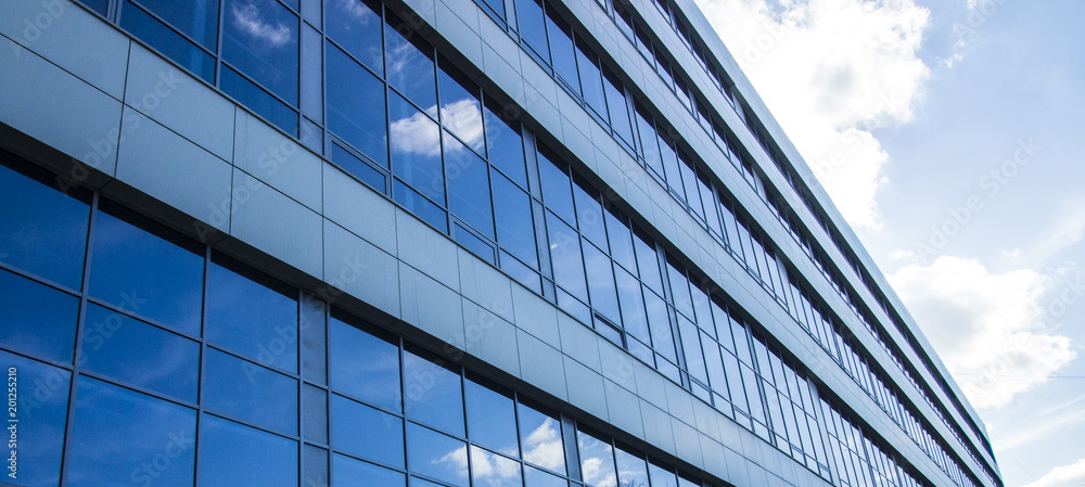 sky reflection in the Windows of the building sky reflection in the Windows of the building