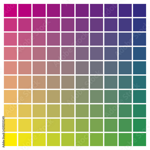 Color chart magenta yellow cyan print production color guide tints catalog
