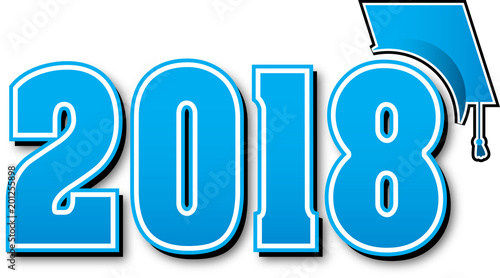 Blue Class of 2018 with graduation cap