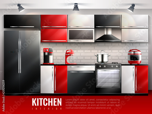 Kitchen Realistic Illustration