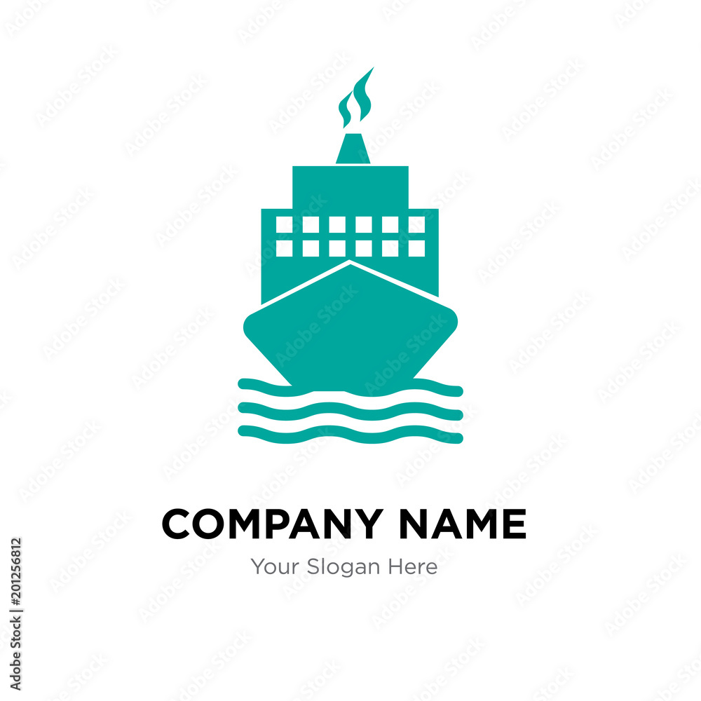 Boat from front view company logo design template