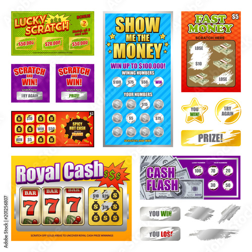 Scratch Lottery Cards Set  photo