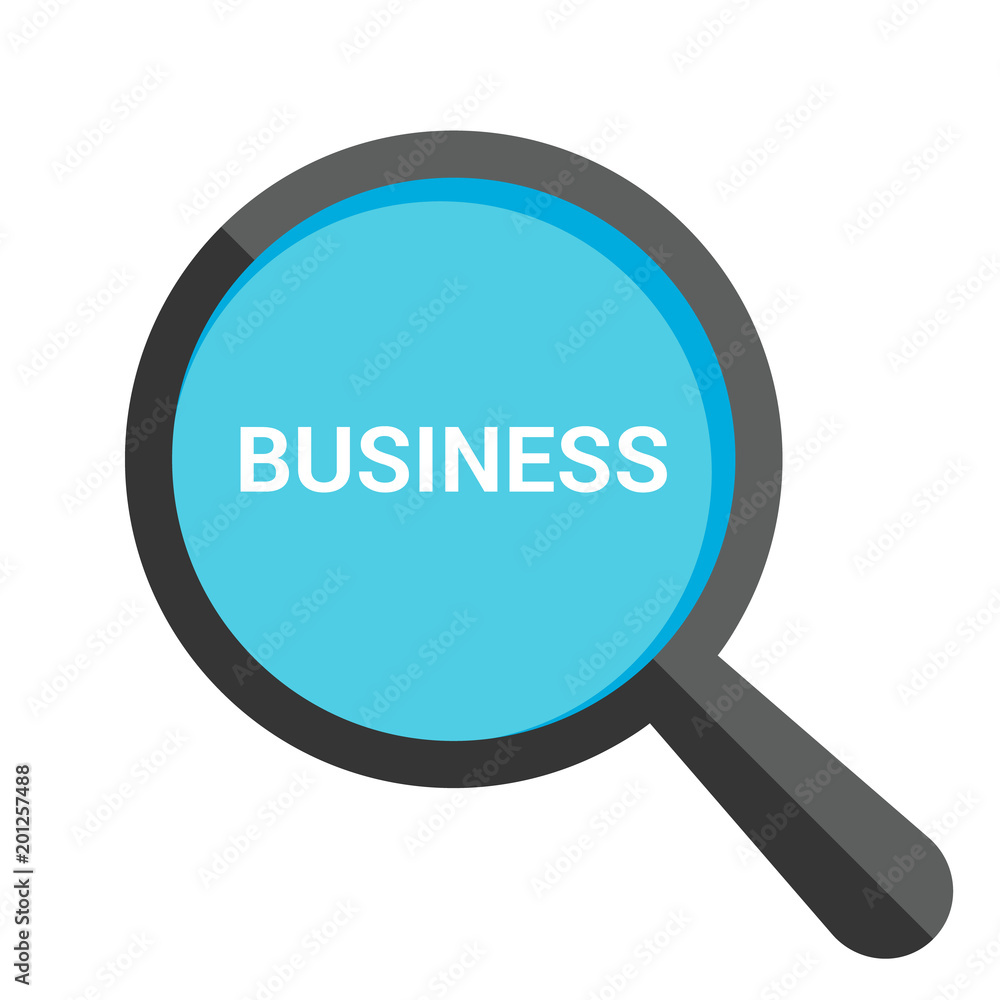 Magnifying Optical Glass With Words Business Magnifying Optical Glass With Words Business