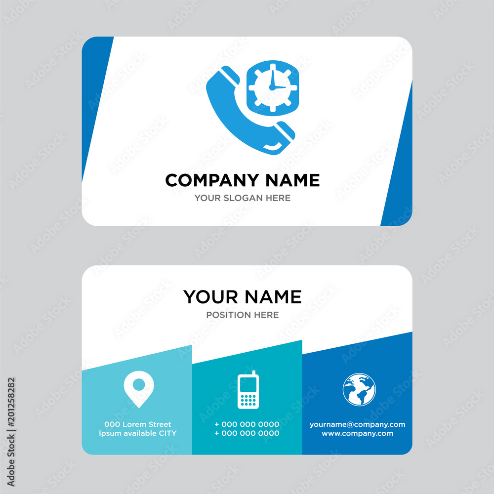 Phone auricular and clock delivery business card design template Phone auricular and clock delivery business card design template