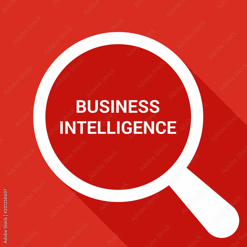 Business Concept: Magnifying Optical Glass With Words Business Intelligence Business Concept: Magnifying Optical Glass With Words Business Intelligence