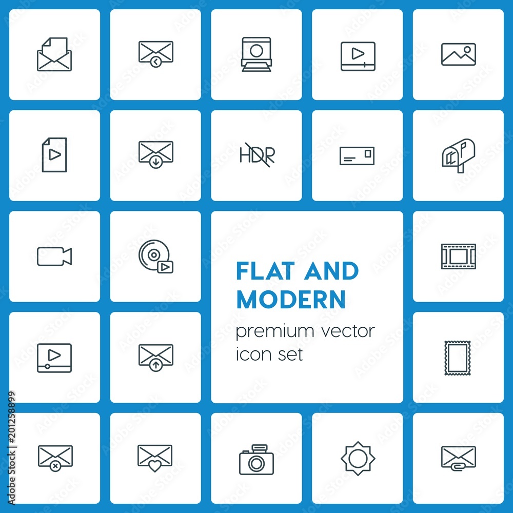 Modern Simple Set of video, photos, email Vector outline Icons. ..Contains such Icons as paper, message, lens, close, line, icon, open and more on dark background. Fully Editable. Pixel Perfect Modern Simple Set of video, photos, email Vector outline Icons. ..Contains such Icons as paper, message, lens, close, line, icon, open and more on dark background. Fully Editable. Pixel Perfect