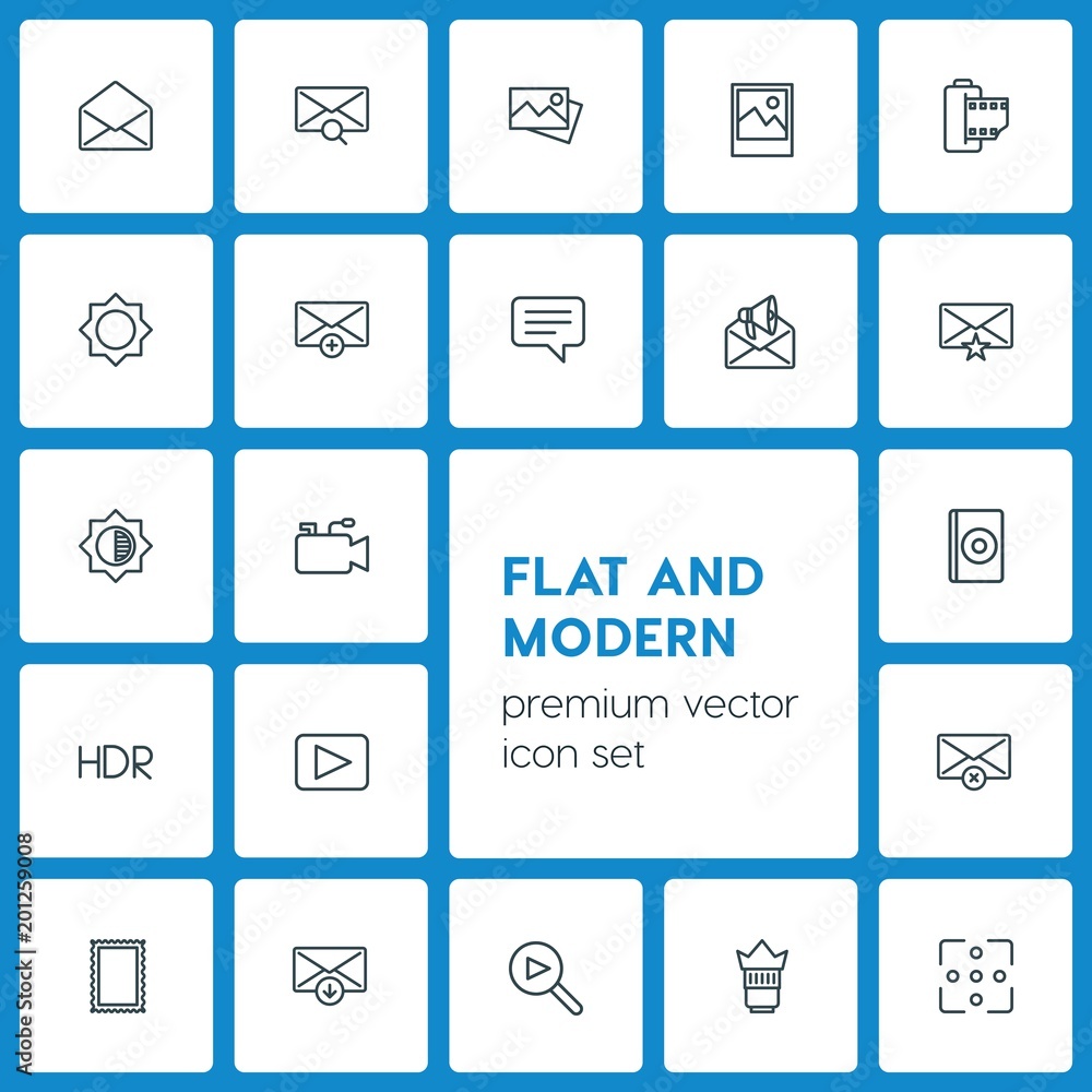 Modern Simple Set of video, photos, email Vector outline Icons. ..Contains such Icons as design, video, photography, close, retro, play and more on dark background. Fully Editable. Pixel Perfect Modern Simple Set of video, photos, email Vector outline Icons. ..Contains such Icons as design, video, photography, close, retro, play and more on dark background. Fully Editable. Pixel Perfect