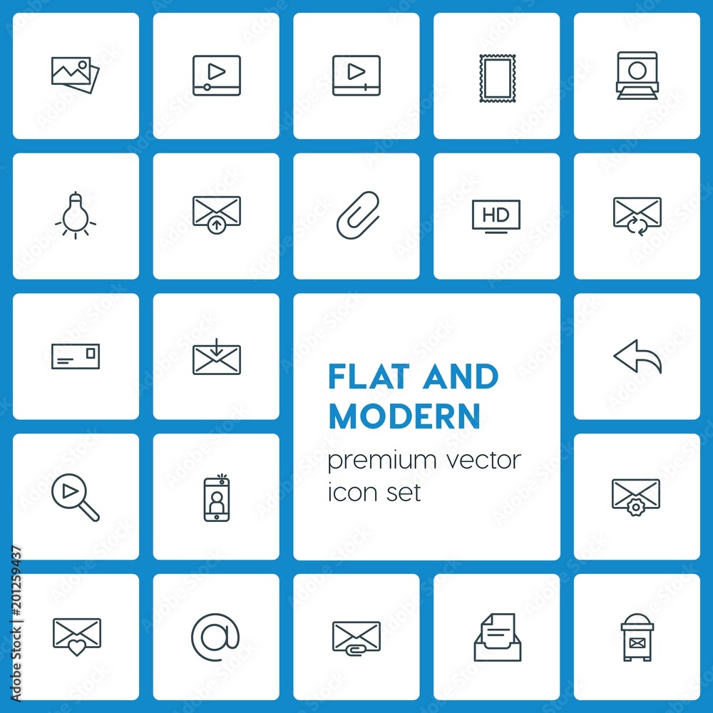 Modern Simple Set of video, photos, email Vector outline Icons. ..Contains such Icons as archive, email, mail, receive, mail, heart, tv and more on dark background. Fully Editable. Pixel Perfect Modern Simple Set of video, photos, email Vector outline Icons. ..Contains such Icons as archive, email, mail, receive, mail, heart, tv and more on dark background. Fully Editable. Pixel Perfect