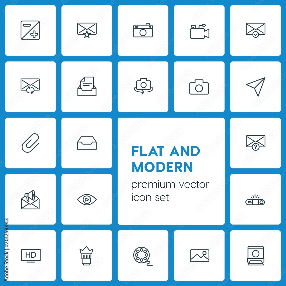 Modern Simple Set of video, photos, email Vector outline Icons. ..Contains such Icons as digital, pocket, archive, select, camera, hd and more on dark background. Fully Editable. Pixel Perfect Modern Simple Set of video, photos, email Vector outline Icons. ..Contains such Icons as digital, pocket, archive, select, camera, hd and more on dark background. Fully Editable. Pixel Perfect