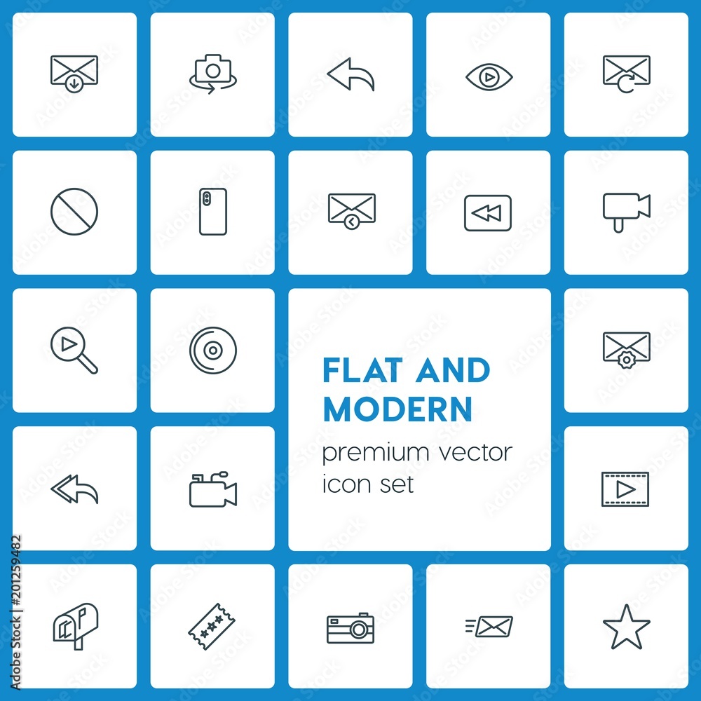 Modern Simple Set of video, photos, email Vector outline Icons. ..Contains such Icons as favorite, reload, update, media, film, movie and more on dark background. Fully Editable. Pixel Perfect Modern Simple Set of video, photos, email Vector outline Icons. ..Contains such Icons as favorite, reload, update, media, film, movie and more on dark background. Fully Editable. Pixel Perfect