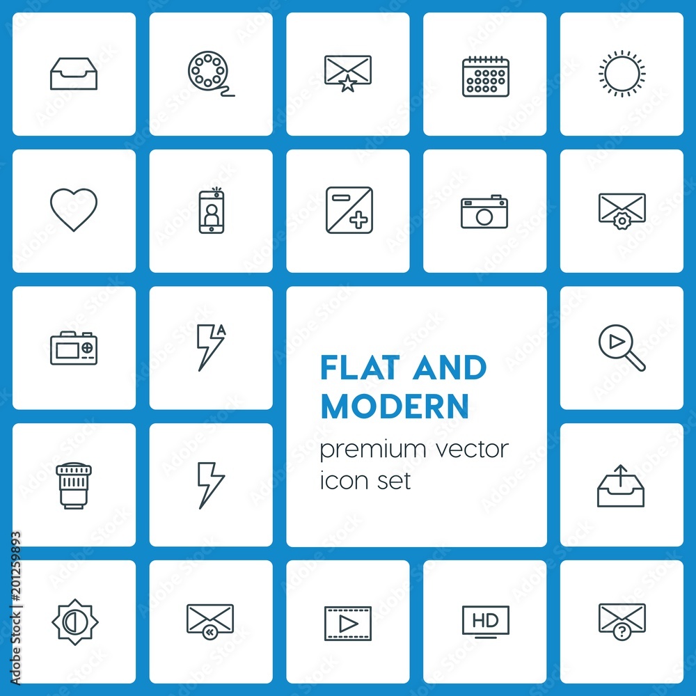 Modern Simple Set of video, photos, email Vector outline Icons. ..Contains such Icons as answer, entertainment, background, landscape, hd and more on dark background. Fully Editable. Pixel Perfect Modern Simple Set of video, photos, email Vector outline Icons. ..Contains such Icons as answer, entertainment, background, landscape, hd and more on dark background. Fully Editable. Pixel Perfect