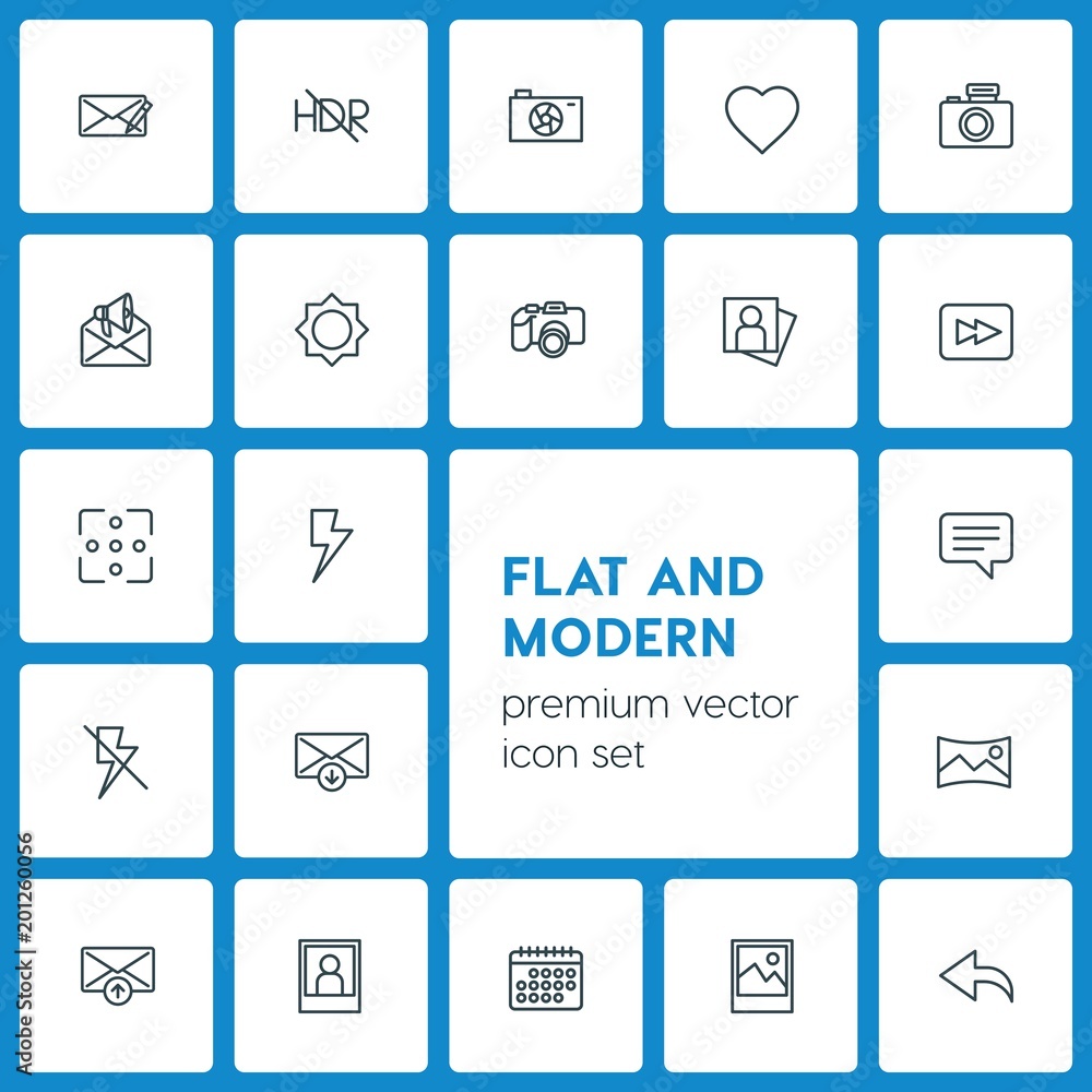 Modern Simple Set of video, photos, email Vector outline Icons. ..Contains such Icons as portrait, landscape, love, background, camera and more on dark background. Fully Editable. Pixel Perfect Modern Simple Set of video, photos, email Vector outline Icons. ..Contains such Icons as portrait, landscape, love, background, camera and more on dark background. Fully Editable. Pixel Perfect