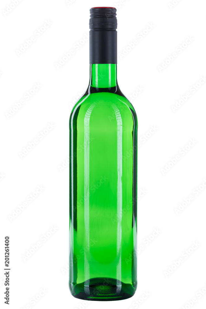 Wine bottle green color isolated on white Wine bottle green color isolated on white