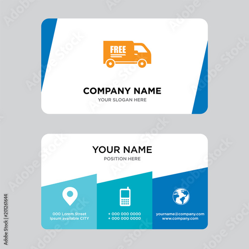 Free delivery truck business card design template