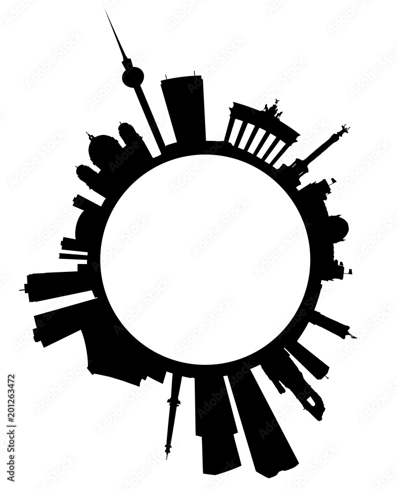 Berlin und seine Sehenswürdigkeiten als Skyline