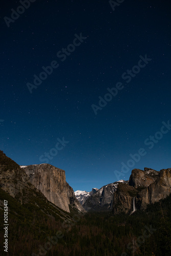 Yosemite Valley night sky; the spectacular sight from Tunnel Viewpoint.