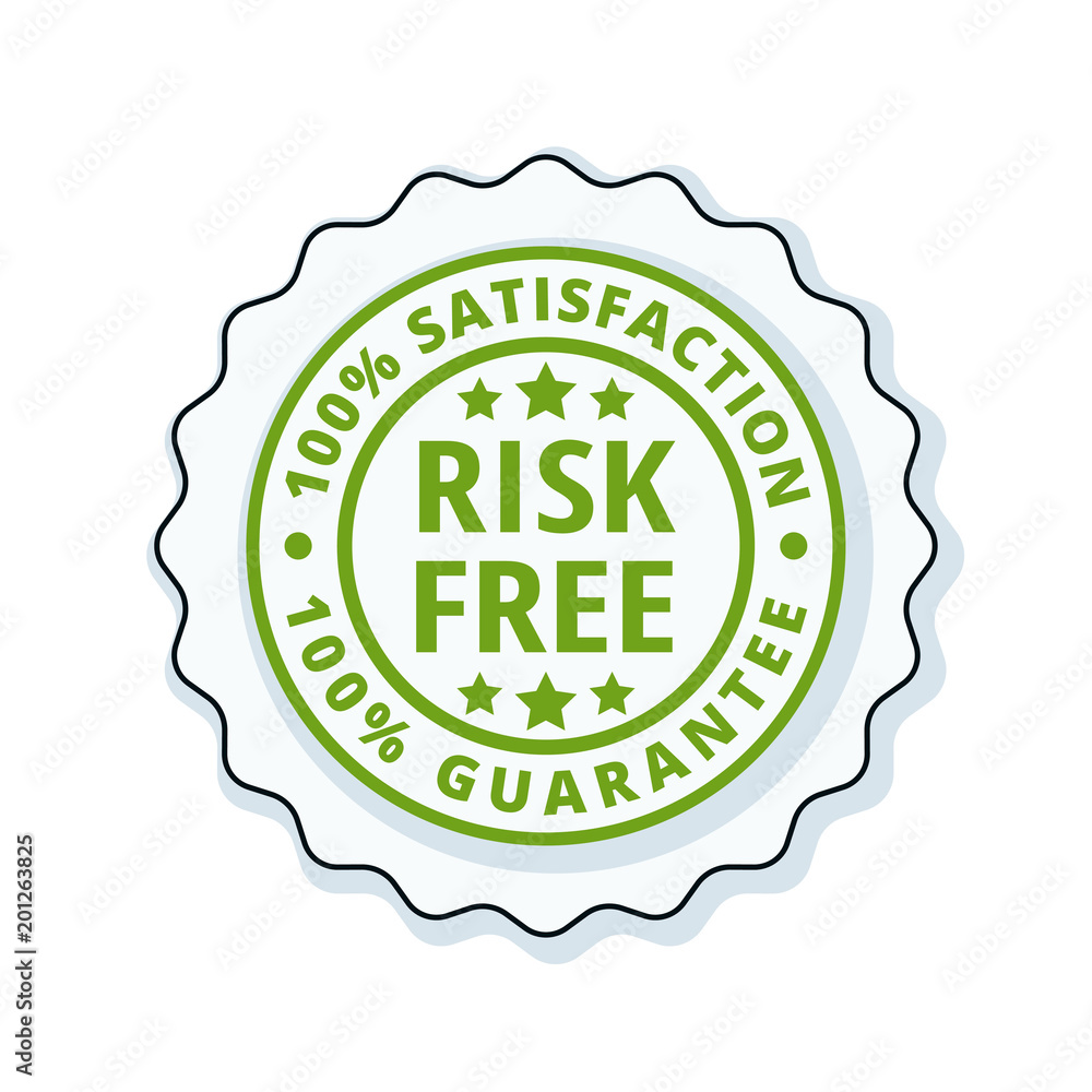 Risk Free 100% Satisfaction Guarantee illustration Risk Free 100% Satisfaction Guarantee illustration