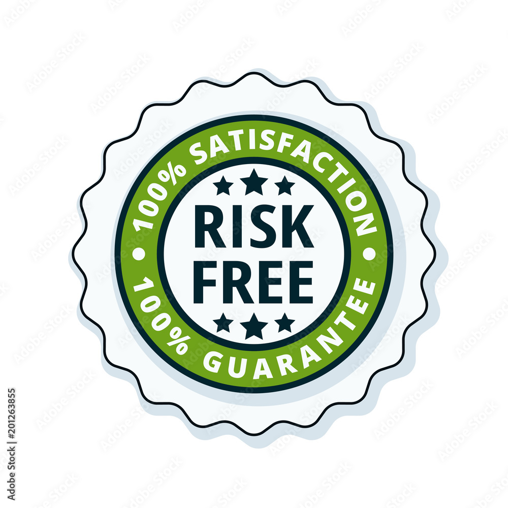 Risk Free 100% Satisfaction Guarantee illustration Risk Free 100% Satisfaction Guarantee illustration