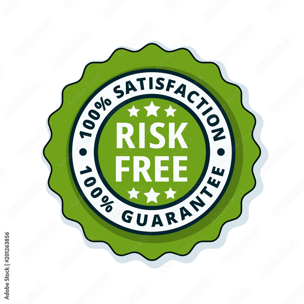 Risk Free 100% Satisfaction Guarantee illustration Risk Free 100% Satisfaction Guarantee illustration