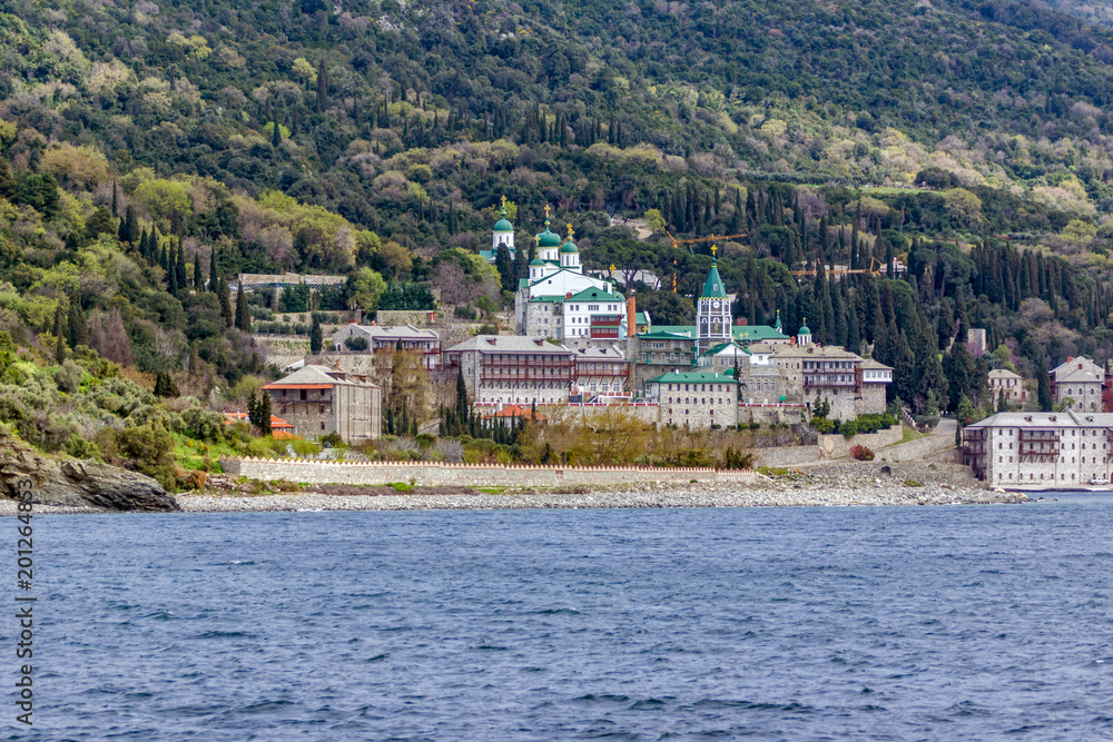 Saint Panteleimon (Saint Pantaleon) Monastery at Mount Athos in Autonomous Monastic State of the Holy Mountain, Chalkidiki, Greece
