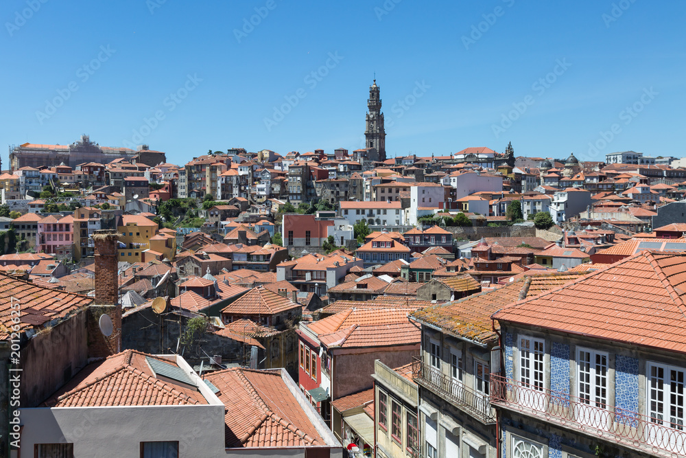 Aerial View of Porto: Houses and Rooftops, Portugal