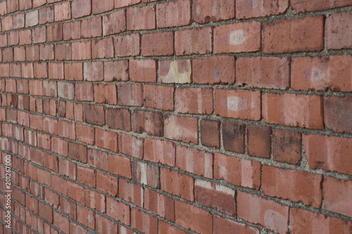 Red brick wall perspective
