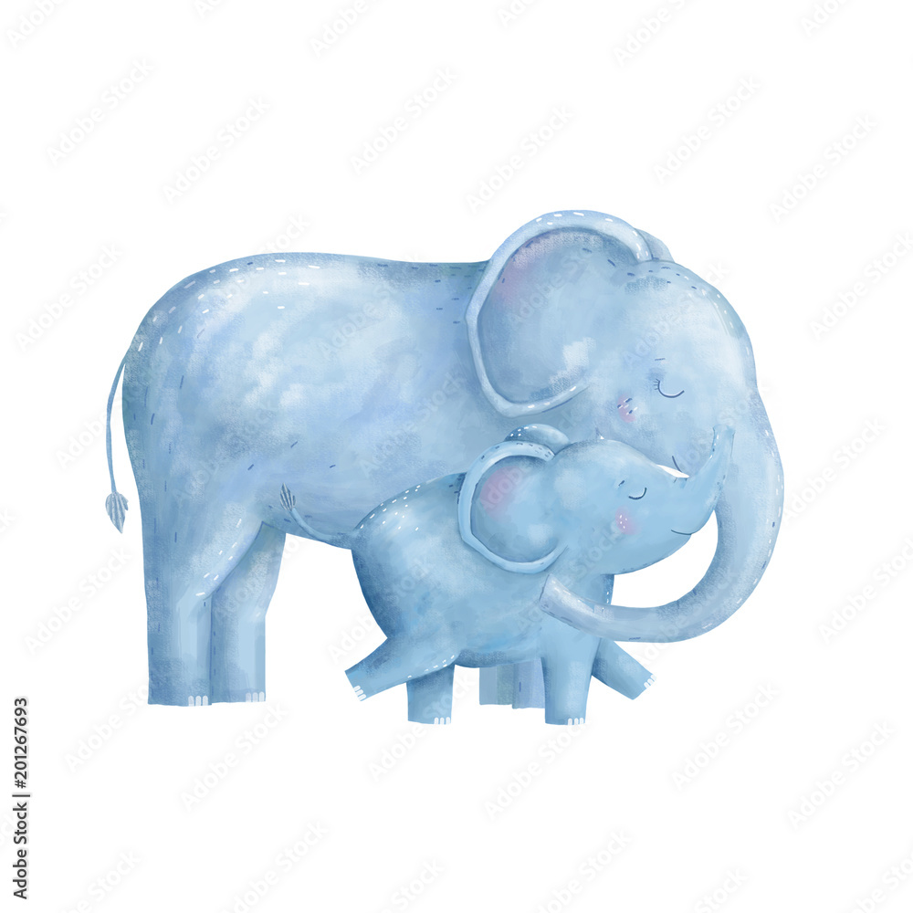 Fototapeta premium Elephant clip art digital animal of africa