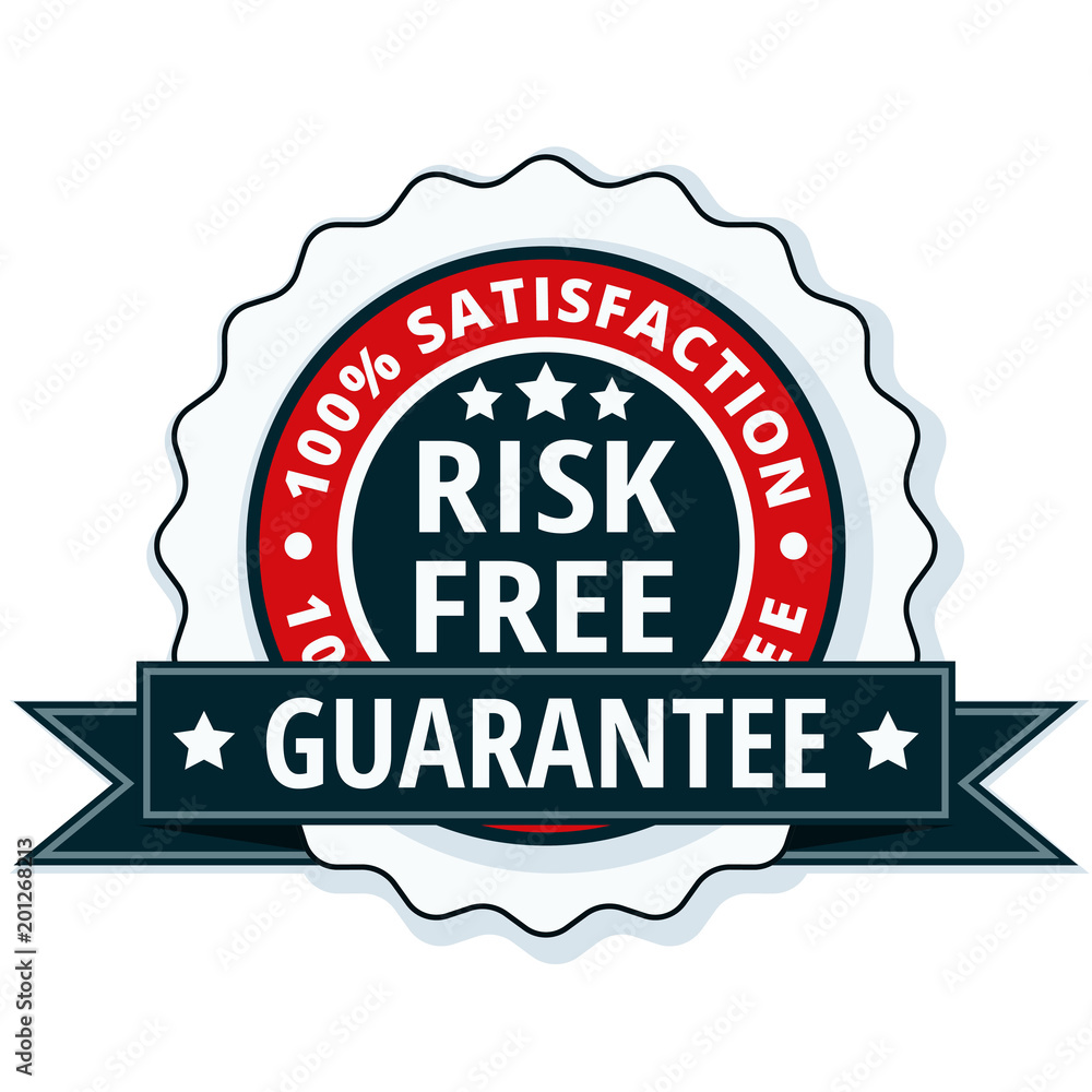 Risk Free 100% Satisfaction Guarantee illustration Risk Free 100% Satisfaction Guarantee illustration