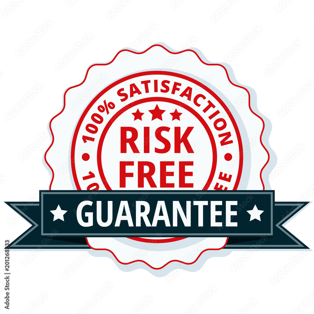Risk Free 100% Satisfaction Guarantee illustration Risk Free 100% Satisfaction Guarantee illustration