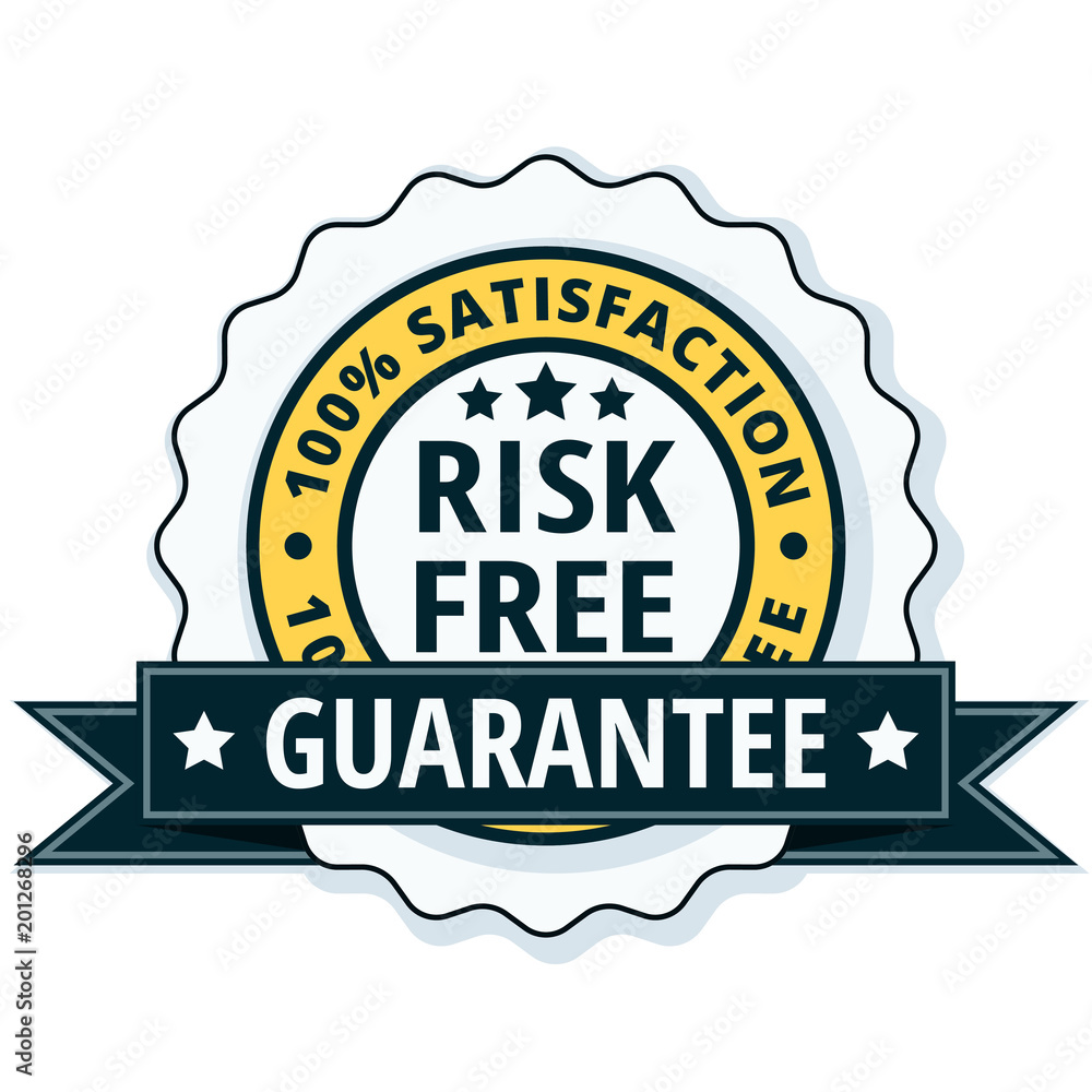 Risk Free 100% Satisfaction Guarantee illustration Risk Free 100% Satisfaction Guarantee illustration
