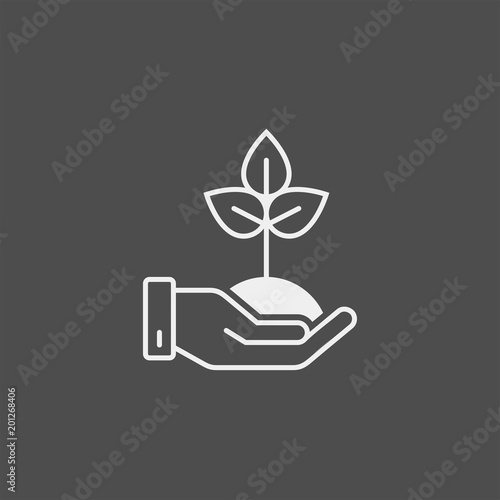 Sprout flat vector icon. Sprout in hand flat vector icon. Young shoot flat vector icon	