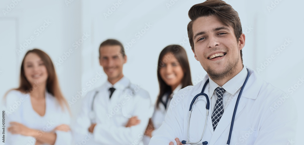 closeup.successful doctors of his colleagues closeup.successful doctors of his colleagues
