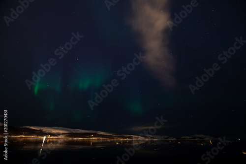 Northern Europe Norway Kirkenes Northern lights Aurora                                                    