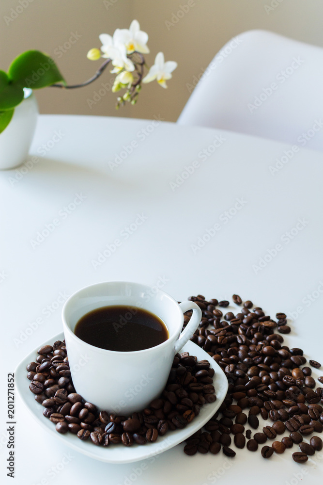 Obraz premium coffee white flower cup