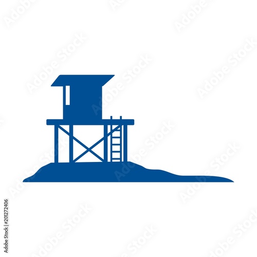 Lifeguard stands logo design template vector illustration