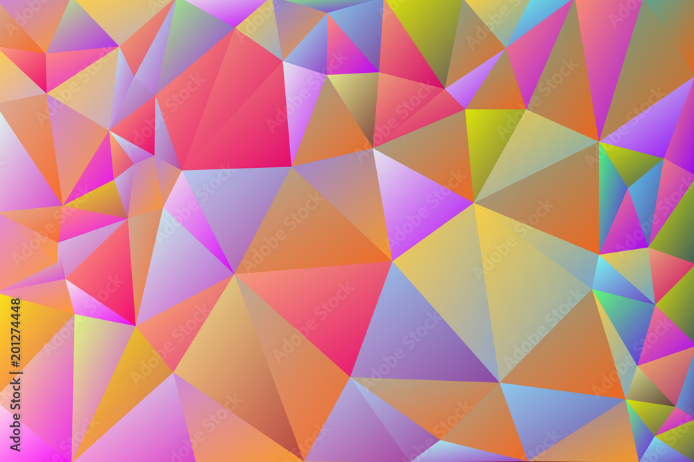 Abstract multicolored polygon, low polygon background. Transfusion of color. All the colors of the rainbow. Multicolor. Watercolor effect. Geometric Pattern Abstract multicolored polygon, low polygon background. Transfusion of color. All the colors of the rainbow. Multicolor. Watercolor effect. Geometric Pattern