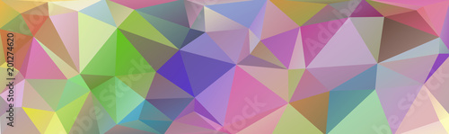 Abstract multicolored polygon, low polygon background. Transfusion of color. All the colors of the rainbow. Multicolor. Watercolor effect. Geometric Pattern Banner, long, strip, advertisement, header.