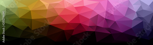 Abstract multicolored polygon, low polygon background. Transfusion of color. All the colors of the rainbow. Multicolor. Watercolor effect. Geometric Pattern Dark