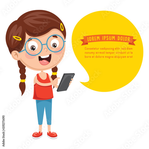 Vector Illustration Of Kids Technology