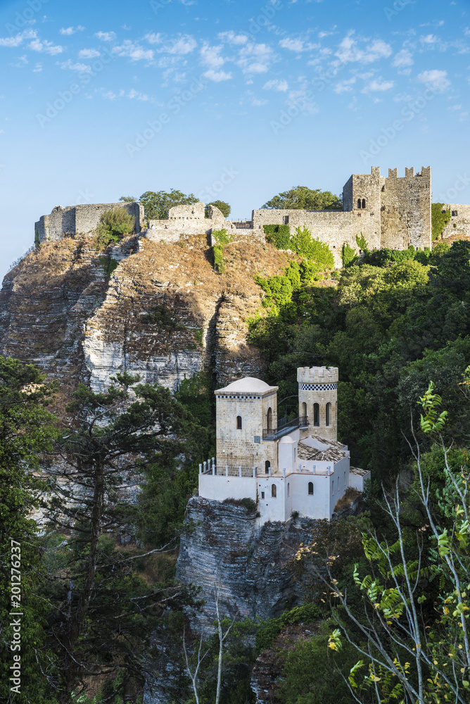 Torretta Pepoli and Venere castle in Erice, Sicily, Italy