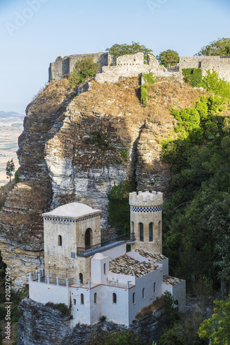 Torretta Pepoli and Venere castle in Erice, Sicily, Italy photo