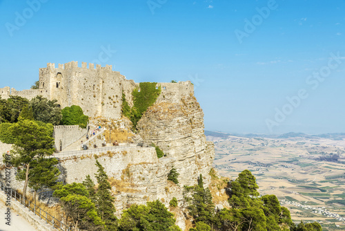 The Norman castle in Erice, Sicily, Italy © jordi2r
