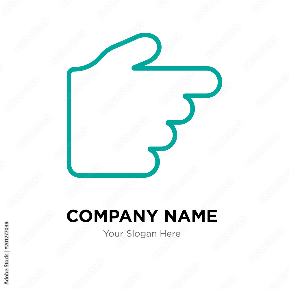 Hand pointing to right company logo design template Hand pointing to right company logo design template