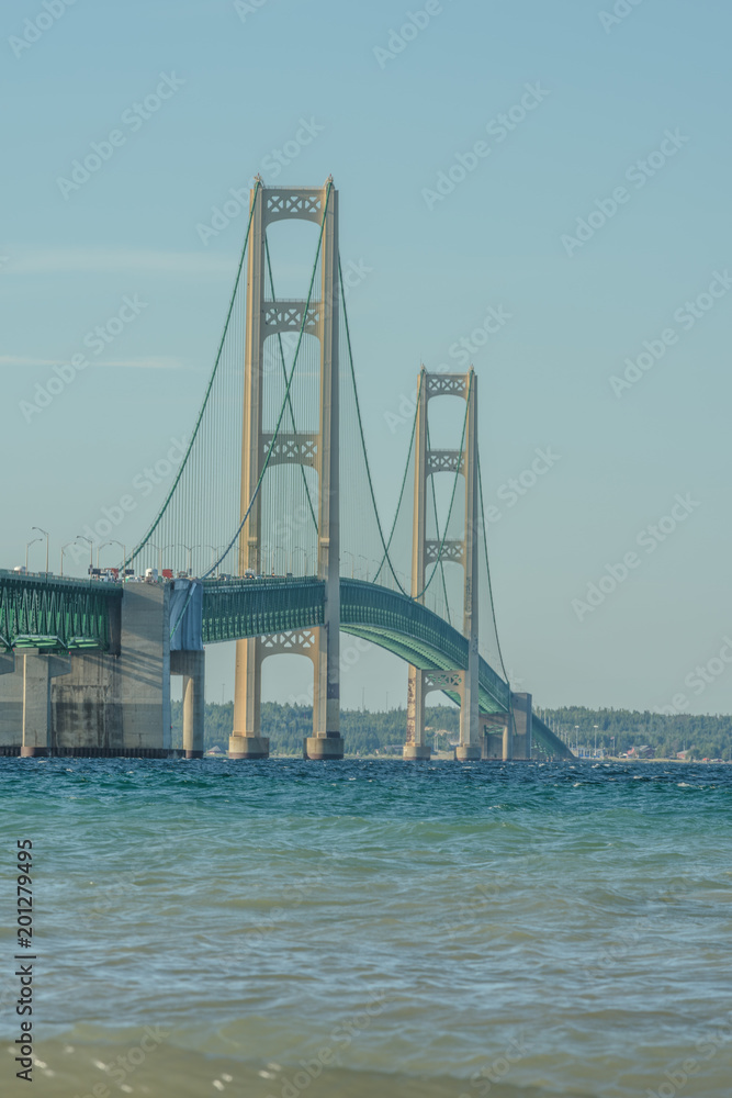 Mackinaw Bridge - Day Time - Portrait View Mackinaw Bridge - Day Time - Portrait View