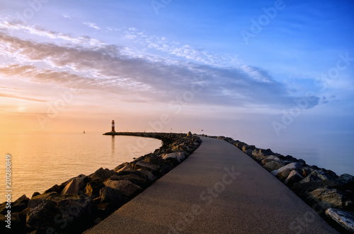 Mole Leuchtturm Ostsee Sunset Beach